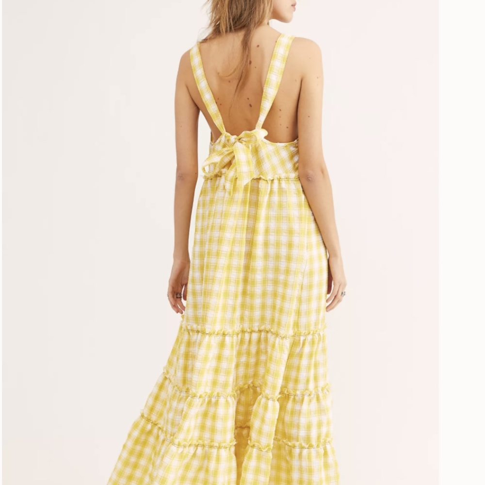 Free People Beach Club Gingham Maxi Dress